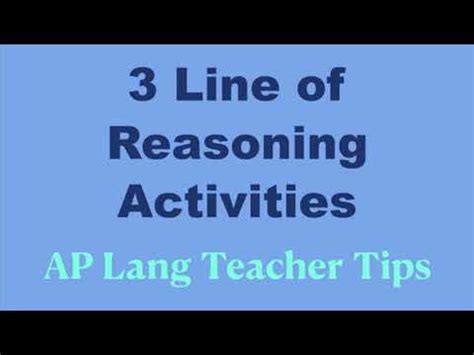 how to write a line of reasoning ap lang