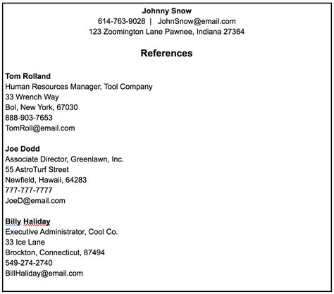 how to write a list of references