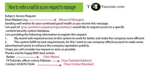 how to write a mail for access request