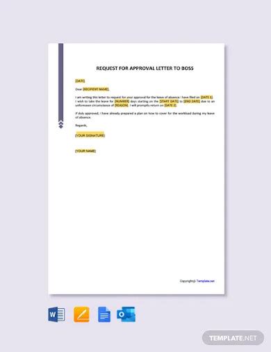 how to write a mail for approval request to boss