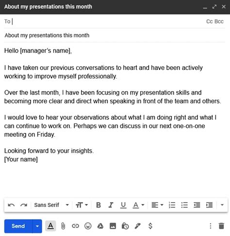 how to write a mail for change of reporting manager