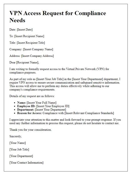 how to write a mail for vpn access request