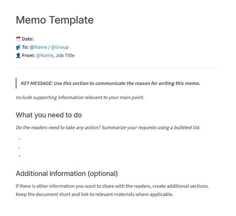how to write a memo template word