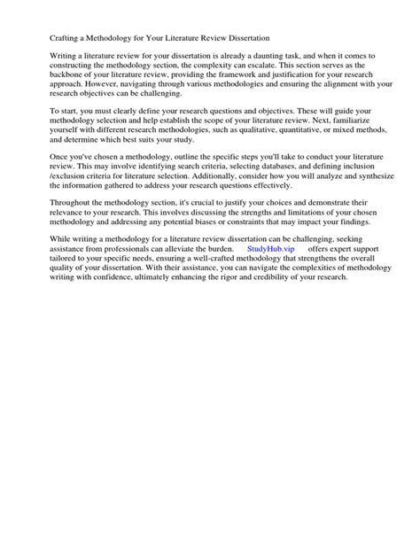 how to write a methodology for a literature review dissertation