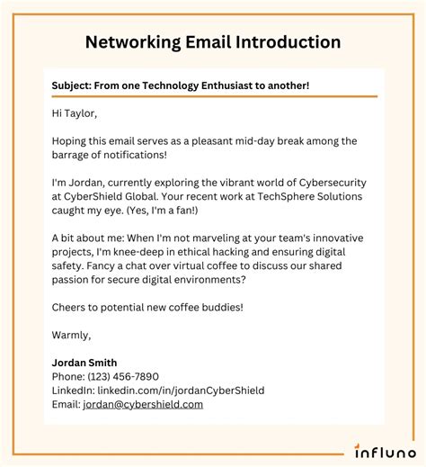 how to write a networking introduction email