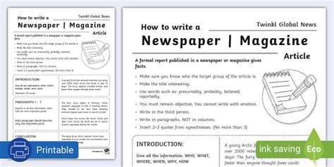 how to write a newspaper article igcse