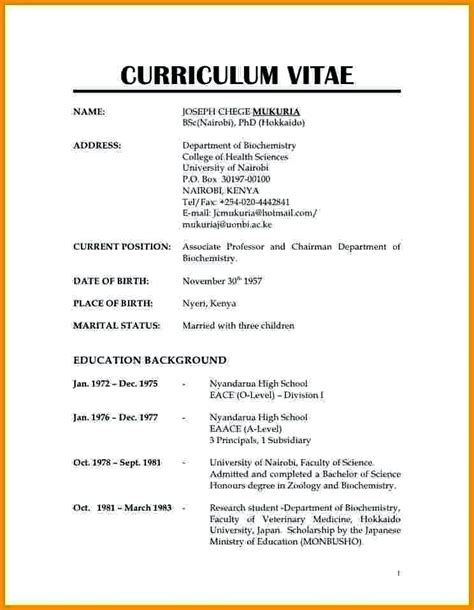 how to write a normal cv