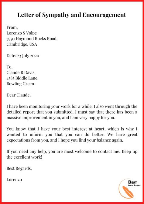 how to write a note of sympathy