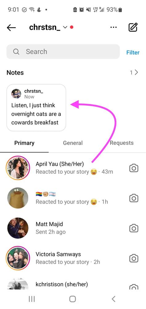 how to write a note on ig post