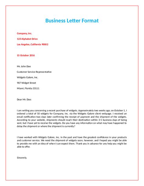 how to write a official letter format
