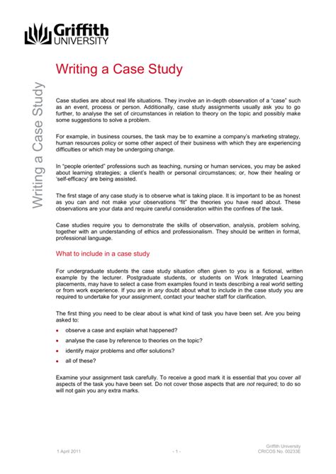 how to write a paper on case study