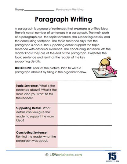 how to write a paragraph worksheet pdf