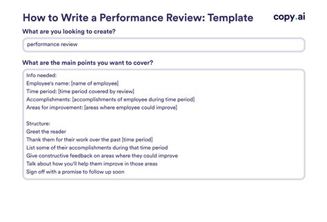 how to write a performance evaluation examples
