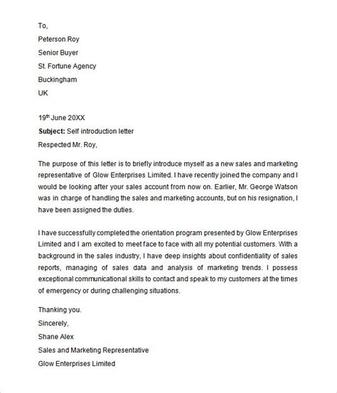 how to write a personal introduction letter