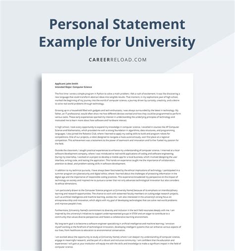 how to write a personal statement letter for university