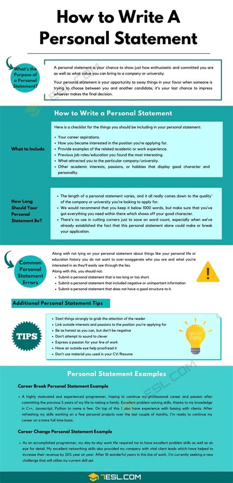 how to write a personal summary
