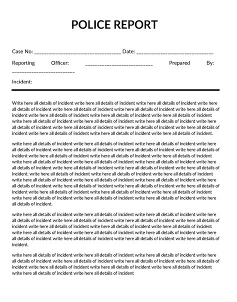how to write a police report statement
