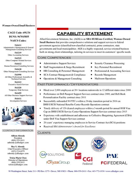 how to write a powerful capability statement for government contractors