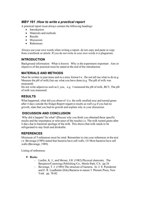 how to write a practical report