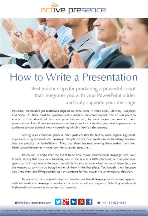 how to write a presentation of yourself
