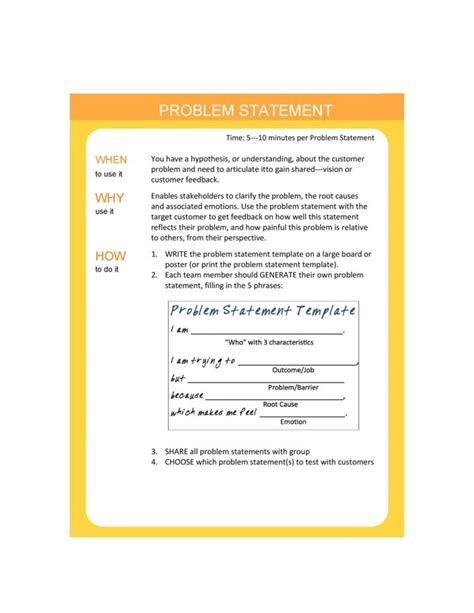 how to write a problem statement template