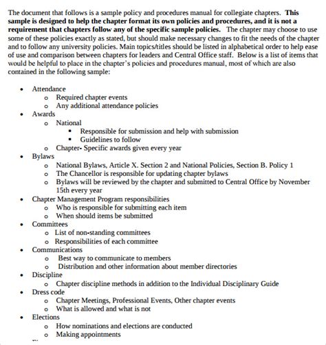 how to write a procedure manual example