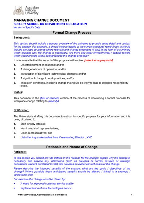 how to write a process change proposal