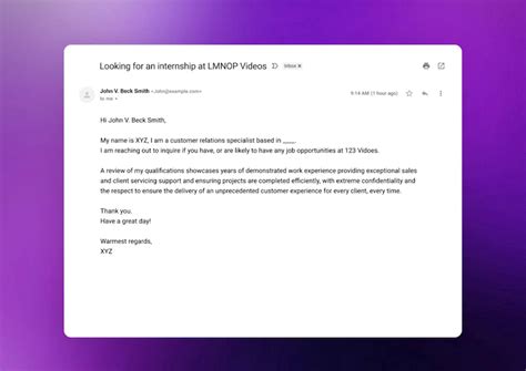 how to write a professional email for internship