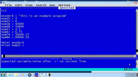 how to write a program in qbasic