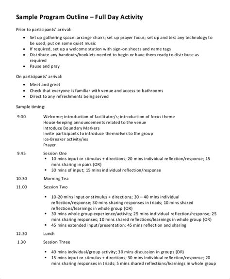 how to write a program outline