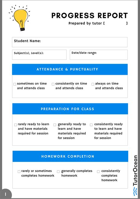 how to write a progress report sample for students