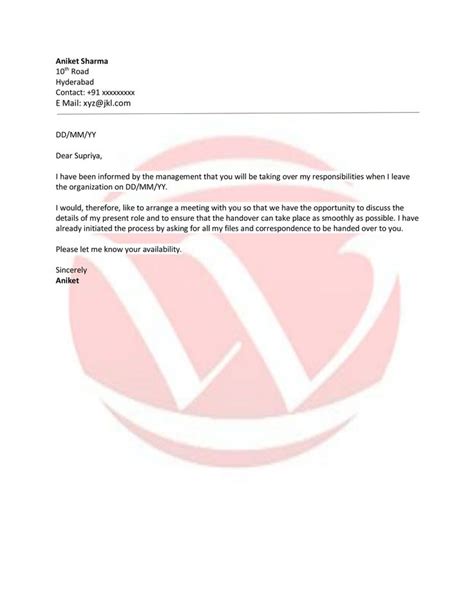 how to write a project handover email