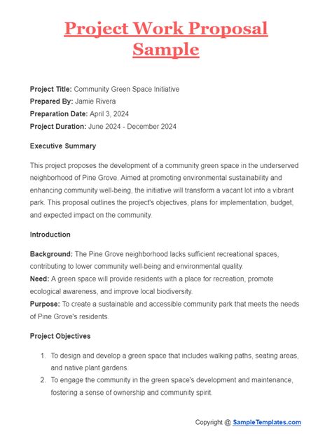 how to write a project work proposal