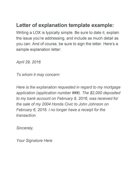 how to write a proper letter of explanation