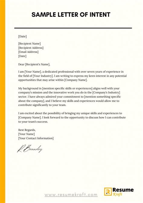 how to write a proper letter of intent