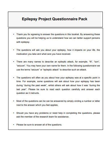 how to write a questionnaire for a research project
