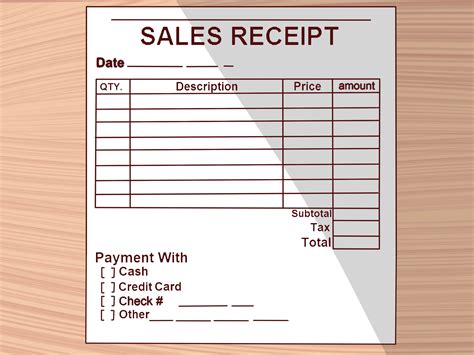 how to write a receipt example