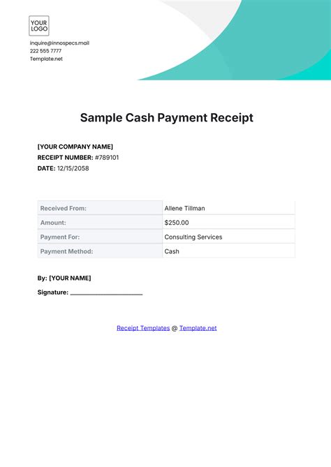 how to write a receipt for services rendered