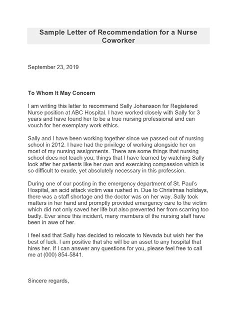 how to write a reference letter for a coworker example