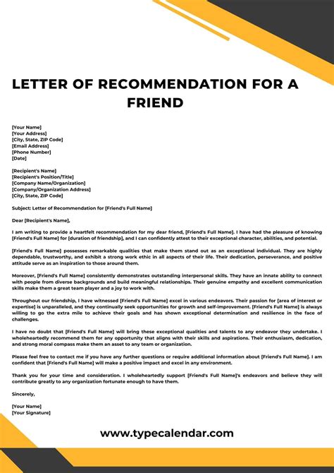 how to write a reference letter for a friend pdf