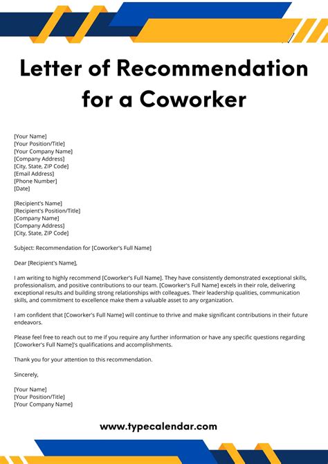 how to write a reference letter for a work colleague