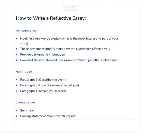 how to write a reflection paper format