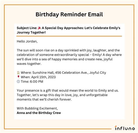 how to write a reminder email for an event sample