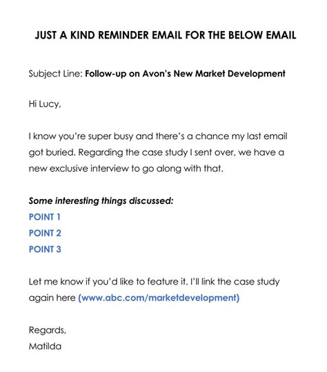 how to write a reminder email sample