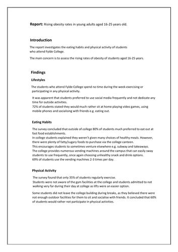 how to write a report example functional skills