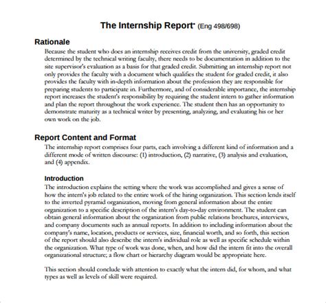 how to write a report for internship sample