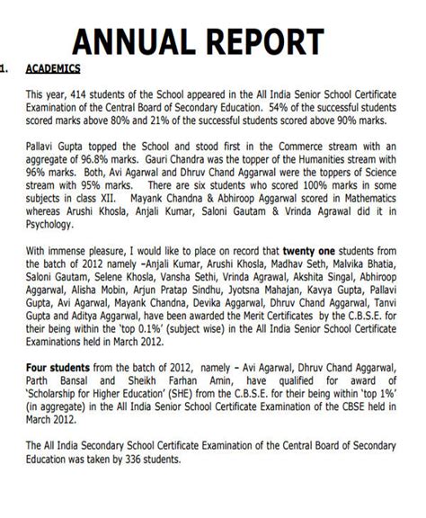 how to write a report for school example in english
