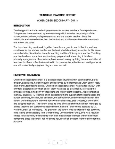 how to write a report for teaching practice