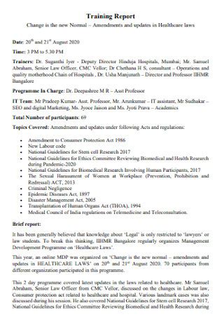 how to write a report on training attended sample pdf