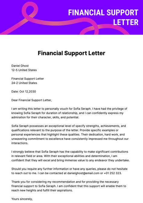 how to write a request letter for financial support